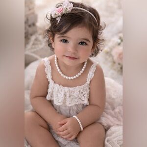 Elegant fresh water Pearl Necklace and Bracelet Set for Kids

Handmade custom